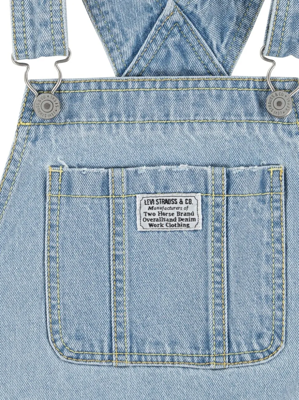 Levi's® 100% katoenen klassieke Denim logoshort bretelbroeken