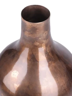 Libra Interiors Large Tambora Copper Finish Metal Vase