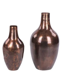 Libra Interiors Large Tambora Copper Finish Metal Vase