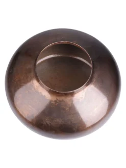Libra Interiors Large Tambora Copper Finish Metal Squat Vase