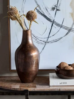 Libra Interiors Tambora Copper Finish Metal Vase Small