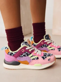 Licht - Vetersneakers met kleurvlakken