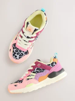 Licht - Vetersneakers met kleurvlakken
