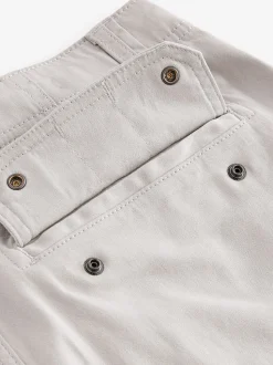 Licht pastelgeel - Straight fit - Katoenen cargostretchbroek