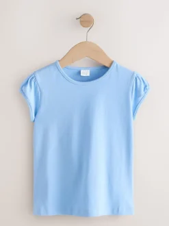 Lichtblauw - 2 -pack T-shirts met pofmouwen (3-16jaar)