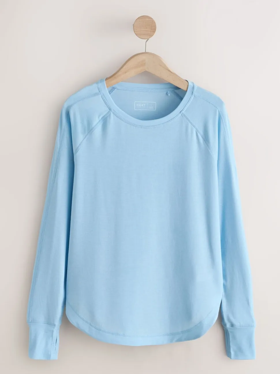 Lichtblauw - Active Crew Neck Long Sleeve T-Shirt