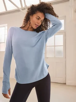 Lichtblauw - Active Open Back Soft Touch Top