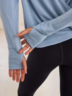 Lichtblauw - Active Open Back Soft Touch Top