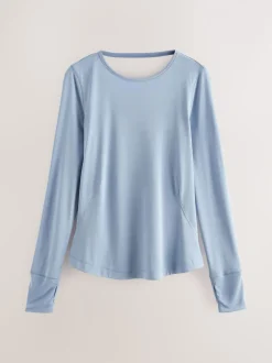 Lichtblauw - Active Open Back Soft Touch Top