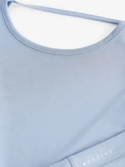 Lichtblauw - Active Open Back Soft Touch Top