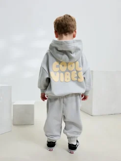 Lichtblauw - Cool Vibes Printed Hoodie and Joggers Set (3mths-7yrs)