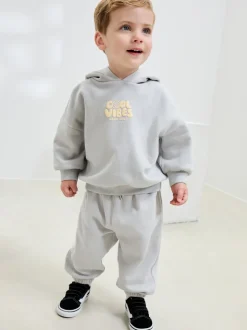 Lichtblauw - Cool Vibes Printed Hoodie and Joggers Set (3mths-7yrs)