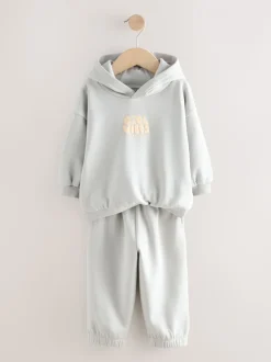 Lichtblauw - Cool Vibes Printed Hoodie and Joggers Set (3mths-7yrs)
