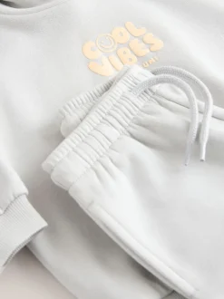 Lichtblauw - Cool Vibes Printed Hoodie and Joggers Set (3mths-7yrs)