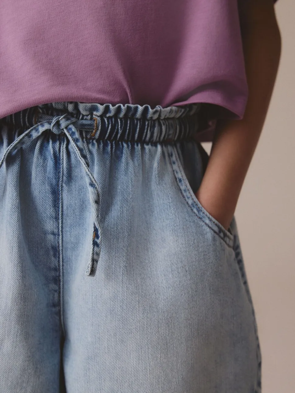 Lichtblauw - Denim short (3-16 jr)