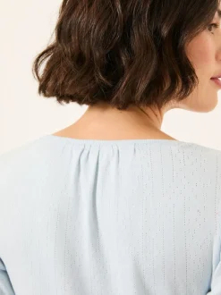 Lichtblauw - FatFace Pointelle Henley Top