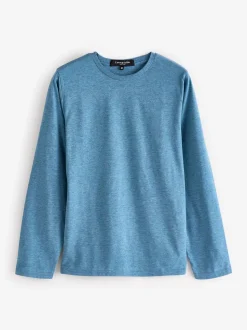 Lichtblauw - Loungeable Pyjama's Set van jersey top en geborstelde Ruit Broeken