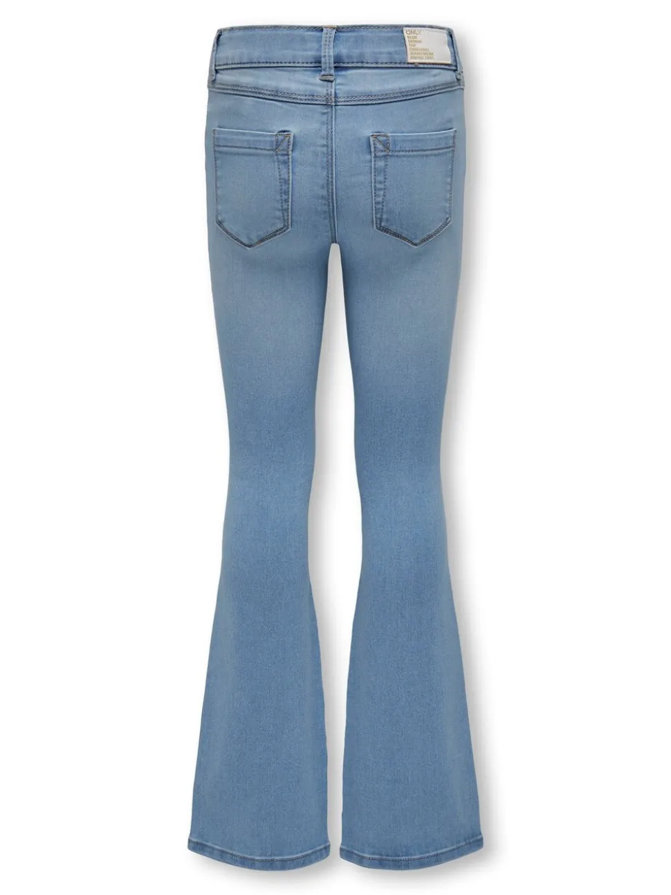 Lichtblauw - ONLY - Kinderjeans met uitlopende pijpen en verstelbare taille