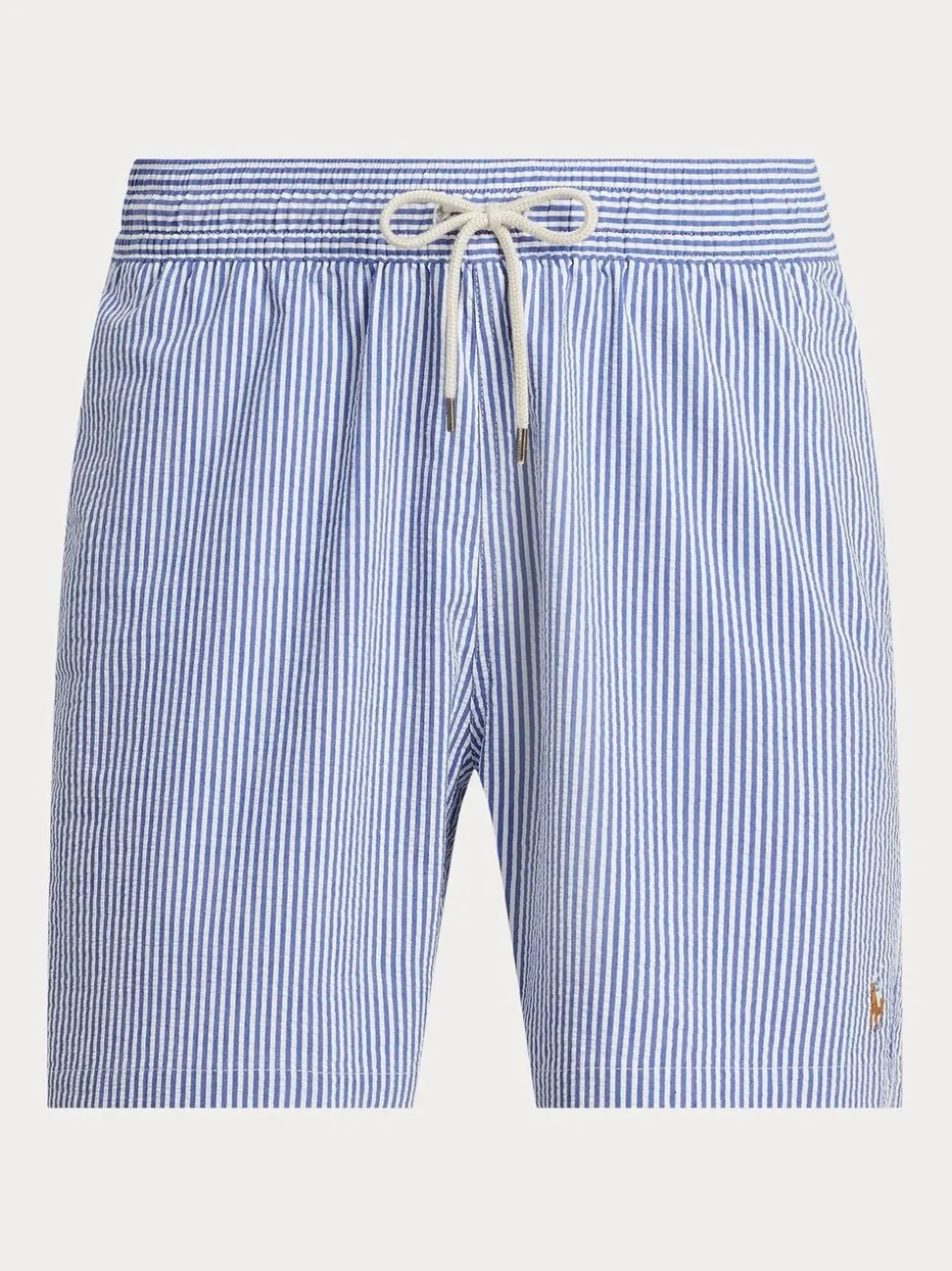 Lichtblauw - Polo Ralph Lauren Traveler klassieke seersucker zwemshort met logo