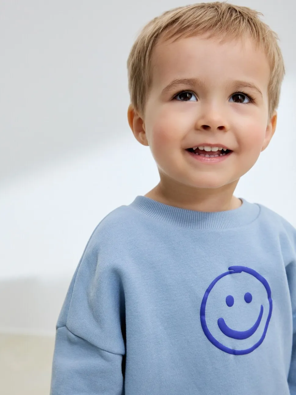Lichtblauw - Printed Crew Neck Sweat Top & Joggers Set (3mths-7yrs)