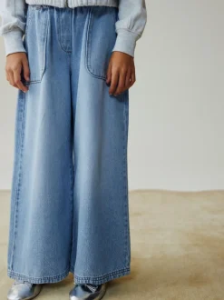 Lichtblauw - Pullon Wide Leg Trousers (3-16yrs)