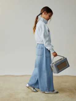 Lichtblauw - Pullon Wide Leg Trousers (3-16yrs)