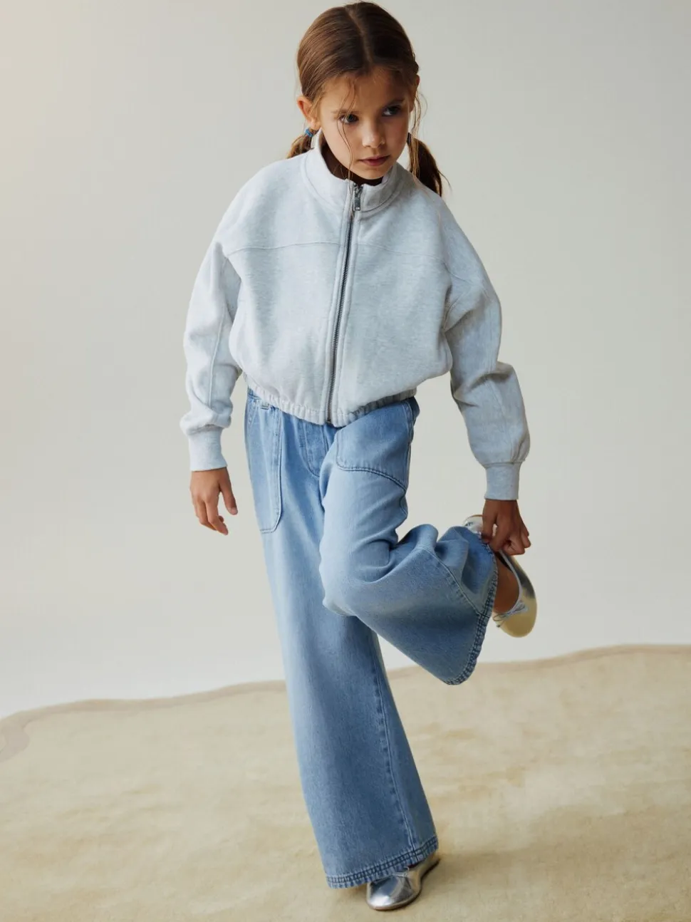 Lichtblauw - Pullon Wide Leg Trousers (3-16yrs)