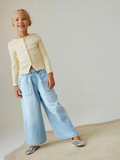 Lichtblauw - Pullon Wide Leg Jeans (3-16yrs)
