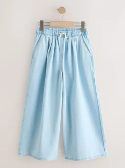 Lichtblauw - Pullon Wide Leg Jeans (3-16yrs)