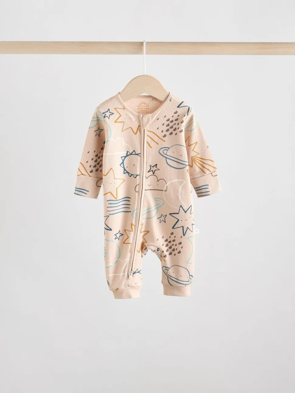 Lichtblauw - Set van 3 baby pyjama's zonder voetjes met tweewegrits van katoen (0mnd-3jr)