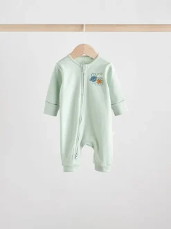 Lichtblauw - Set van 3 baby pyjama's zonder voetjes met tweewegrits van katoen (0mnd-3jr)