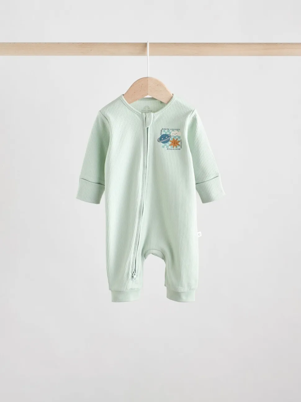 Lichtblauw - Set van 3 baby pyjama's zonder voetjes met tweewegrits van katoen (0mnd-3jr)