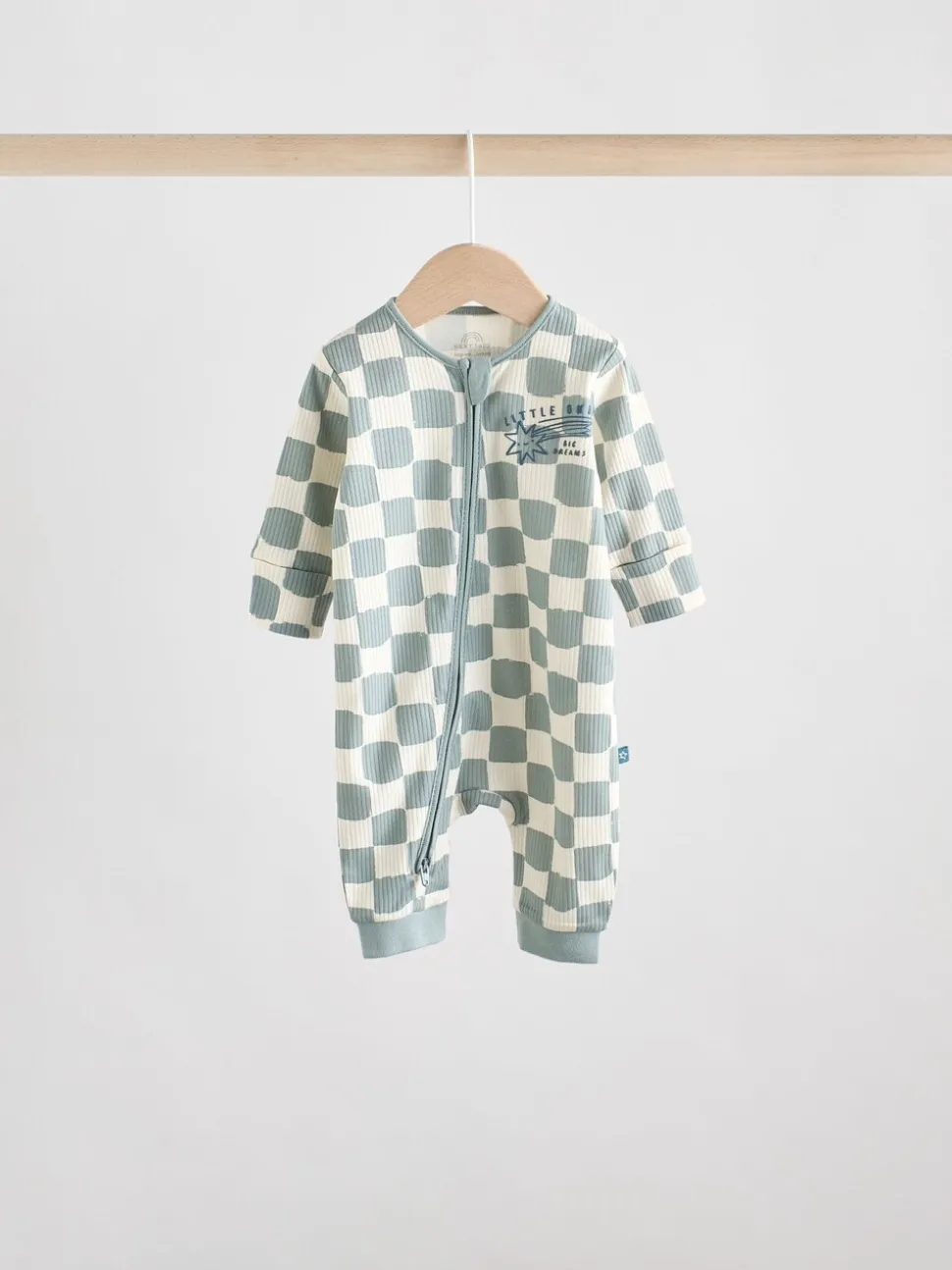 Lichtblauw - Set van 3 baby pyjama's zonder voetjes met tweewegrits van katoen (0mnd-3jr)
