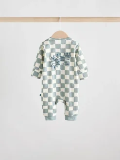 Lichtblauw - Set van 3 baby pyjama's zonder voetjes met tweewegrits van katoen (0mnd-3jr)