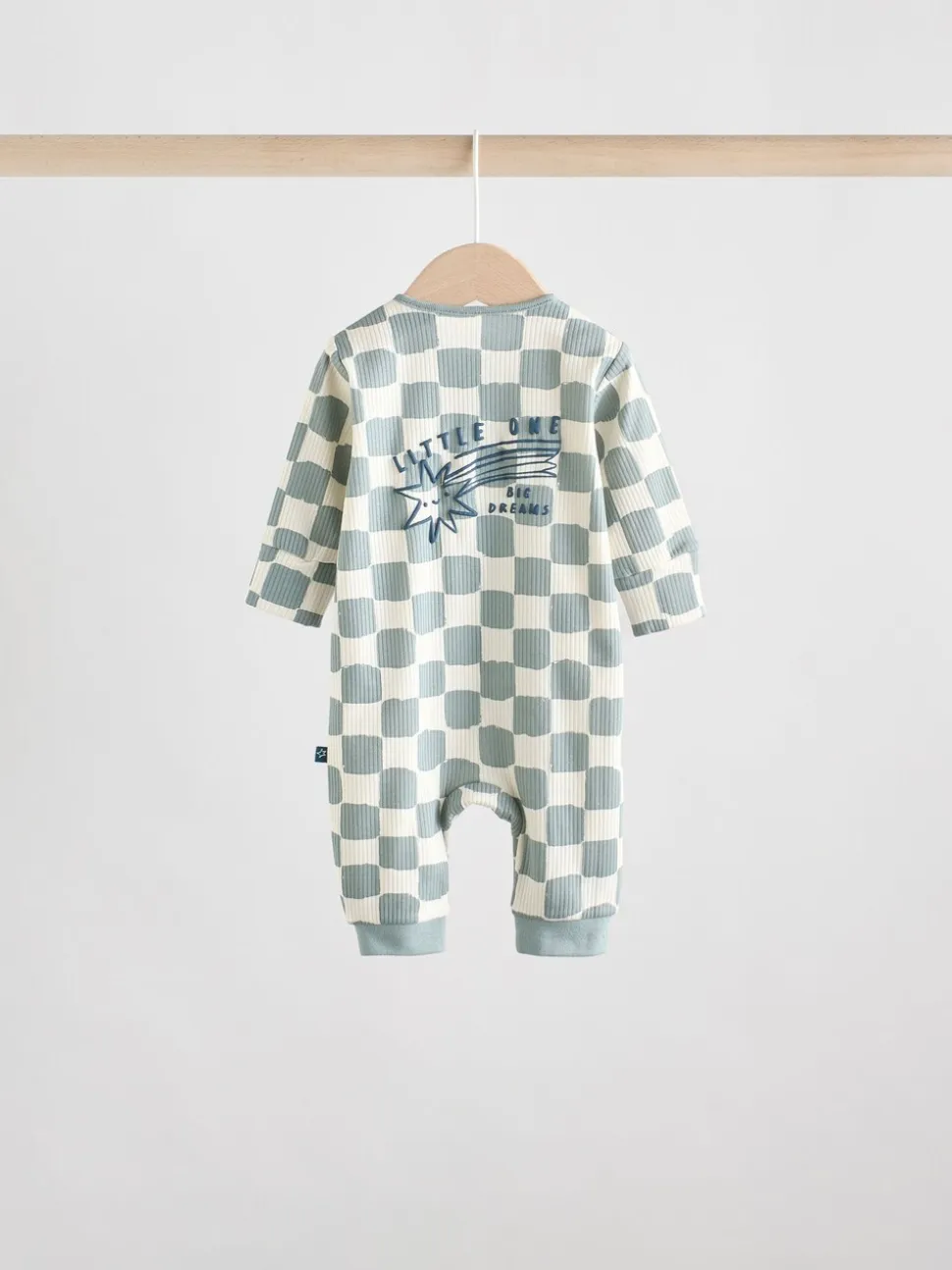 Lichtblauw - Set van 3 baby pyjama's zonder voetjes met tweewegrits van katoen (0mnd-3jr)