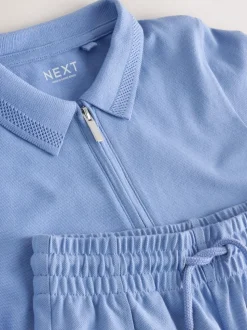 Lichtblauw - Short Sleeve Polo Shirt and Shorts Set (3-16yrs)