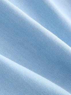 Lichtblauw - Slim Fit - Gemakkelijk te strijken Oxford overhemd met doorlopende knopen