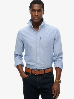 Lichtblauw - Superdry Essentials Oxford Shirt