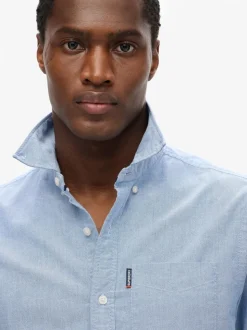 Lichtblauw - Superdry Essentials Oxford Shirt