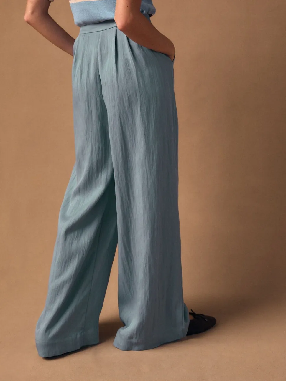 Lichtblauw - Superwide Pleated Trousers