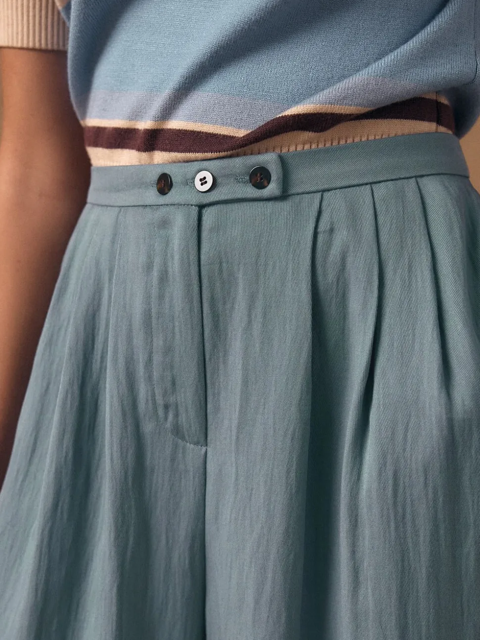 Lichtblauw - Superwide Pleated Trousers