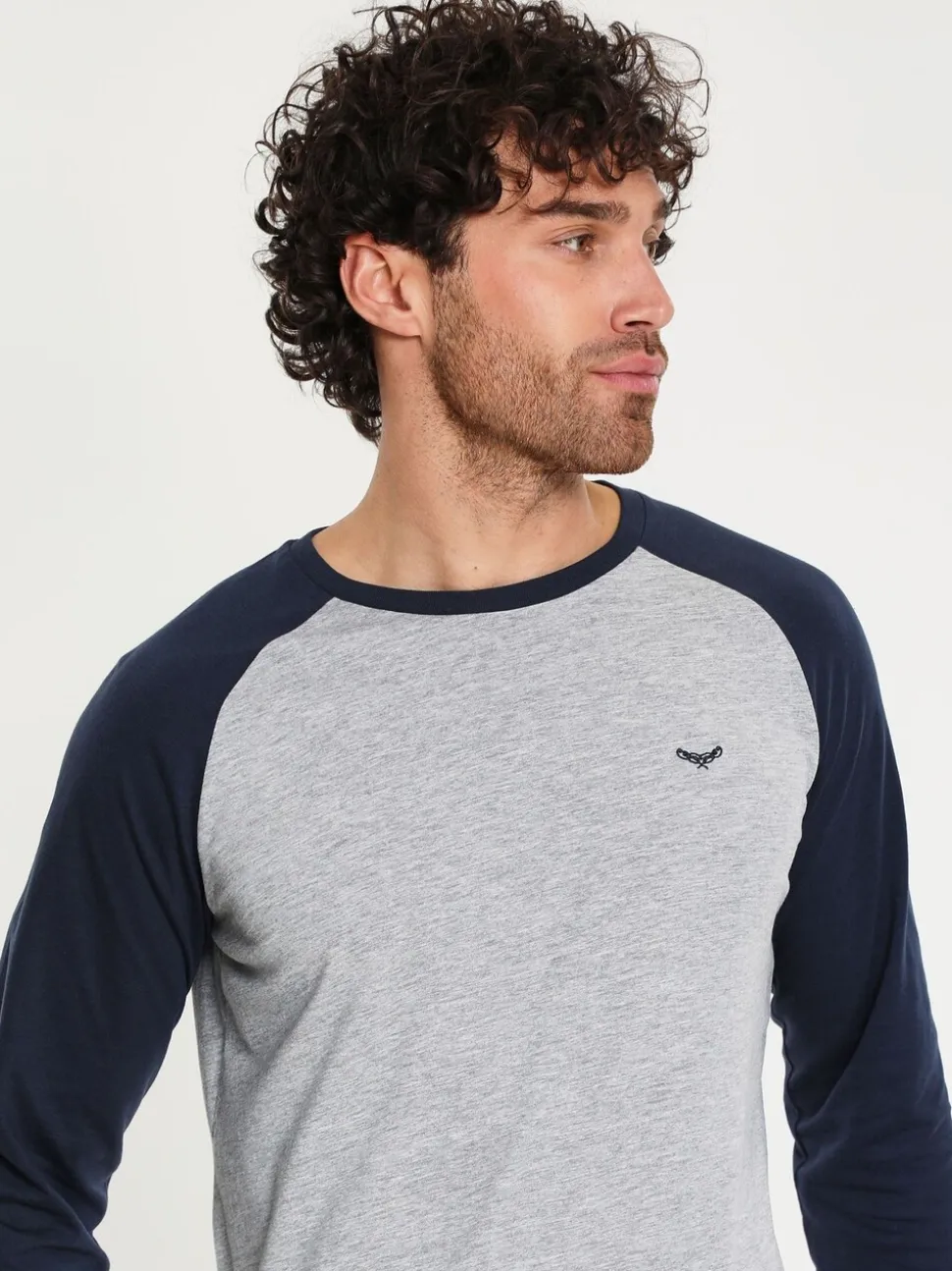 Lichtblauw - Threadbare - Pyjamaset van gemengde stoffen met lange mouwen