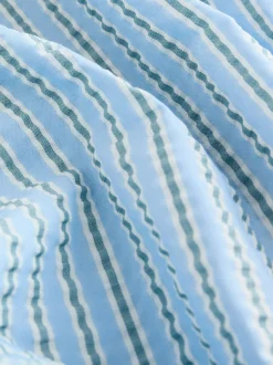 Lichtblauw, meerkleurig gestreept - Signature Tailored zwembroek met tailleband