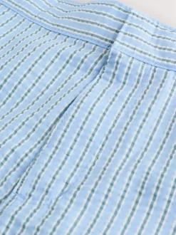 Lichtblauw, meerkleurig gestreept - Signature Tailored zwembroek met tailleband