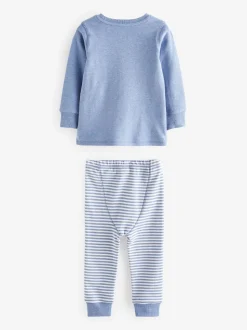 Lichtblauw met beer - Verpakking van 3 knusse pyjama's (9mnd-6jr)