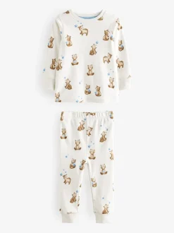 Lichtblauw met beer - Verpakking van 3 knusse pyjama's (9mnd-6jr)