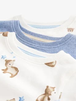 Lichtblauw met beer - Verpakking van 3 knusse pyjama's (9mnd-6jr)
