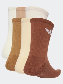 Lichtbruin - adidas Originals verpakking van 6 Trefoil enkelsokken