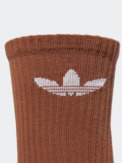 Lichtbruin - adidas Originals verpakking van 6 Trefoil enkelsokken