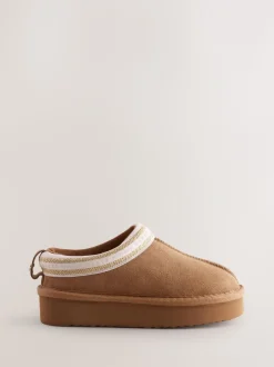 Lichtbruin - Baker by Ted Baker waterafstotende suède muilklomp-pantoffels voor meisjes